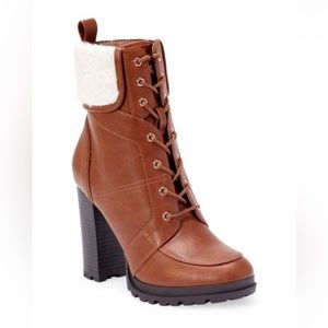JustFab | Whiskey Shandee Sherpa Lug-Sole Bootie - Women